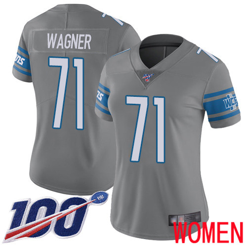 Detroit Lions Limited Steel Women Ricky Wagner Jersey NFL Football 71 100th Season Rush Vapor Untouchable